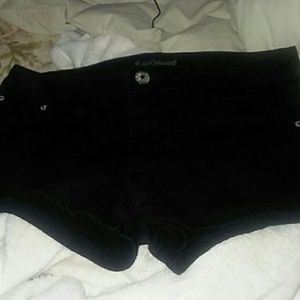 Black jean shorts